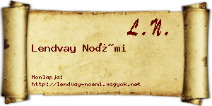 Lendvay Noémi névjegykártya